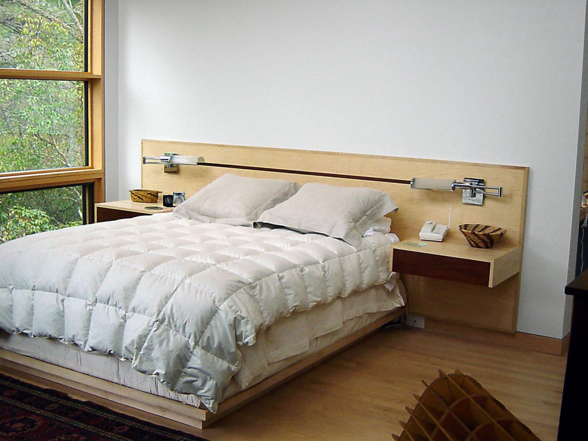 Platform Bed with Inlay Headboard | Architectural Woodcraft | Asheville  Custom Cabinetry & Doors