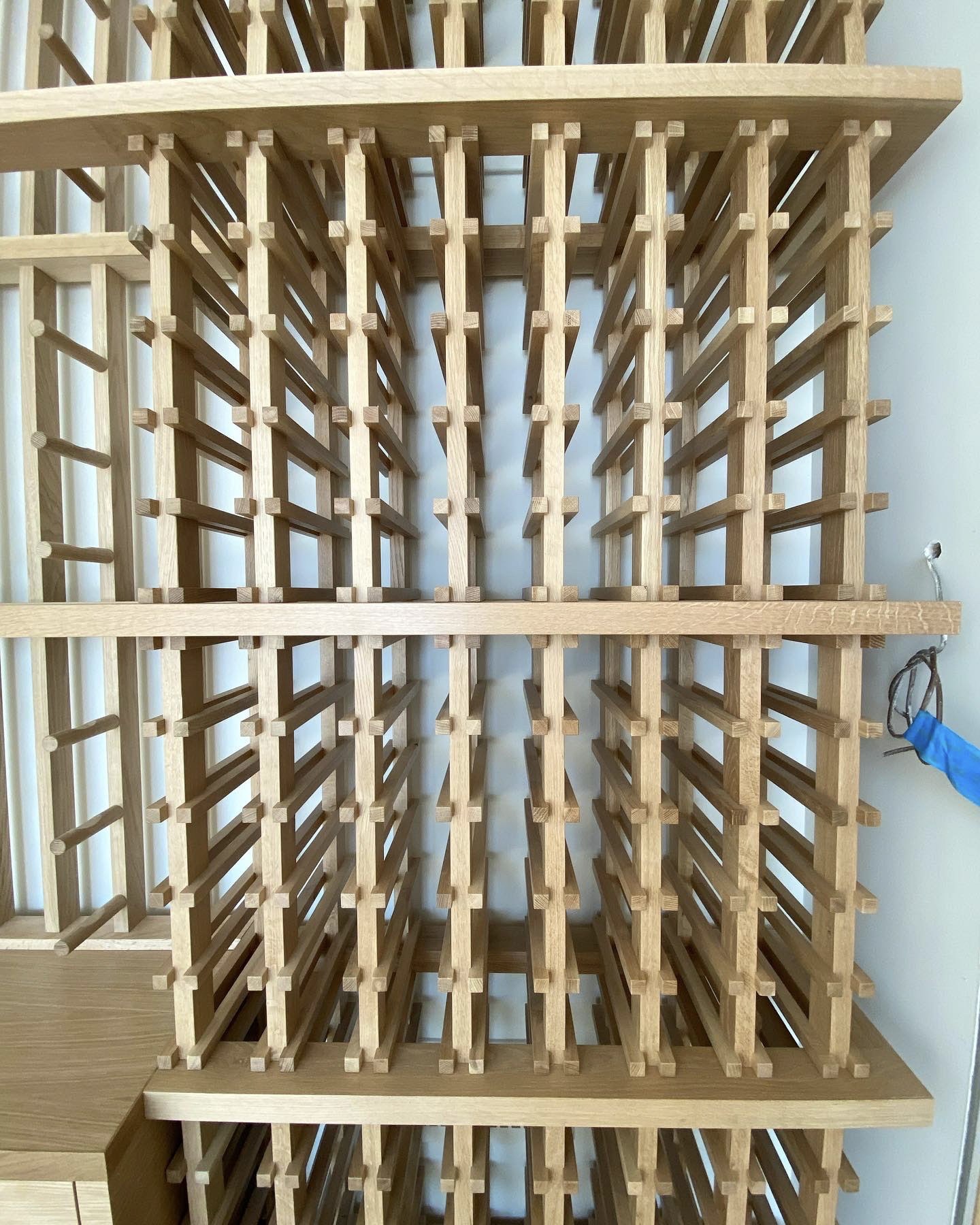 Curved White Oak Wine Rack Architectural Woodcraft Asheville Custom & Doors