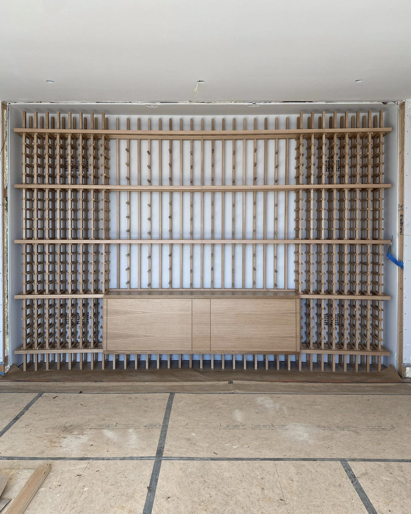 Curved White Oak Wine Rack Architectural Woodcraft Asheville Custom & Doors