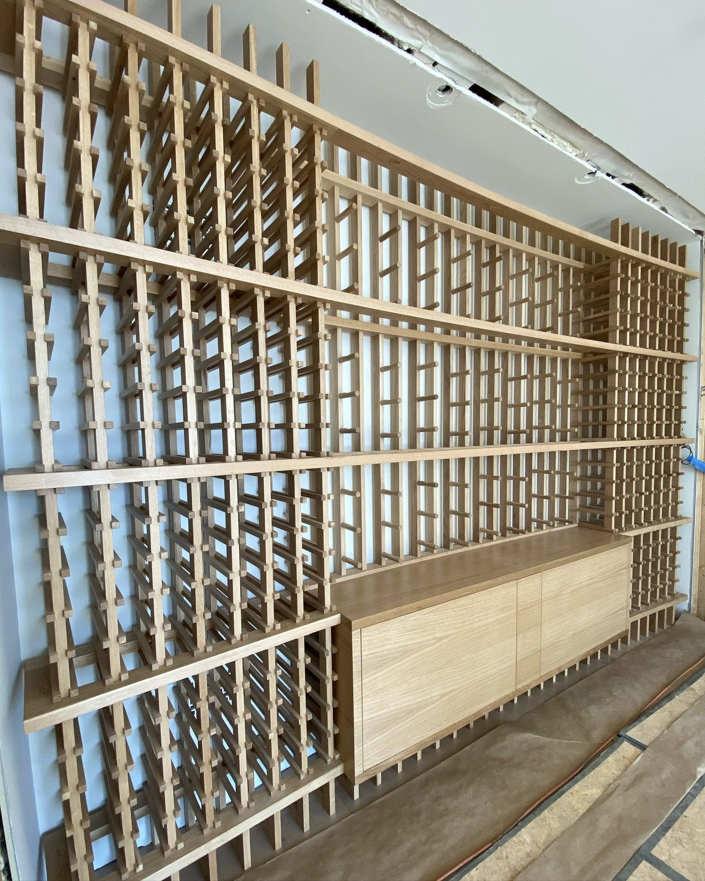 Curved White Oak Wine Rack Architectural Woodcraft Asheville Custom & Doors